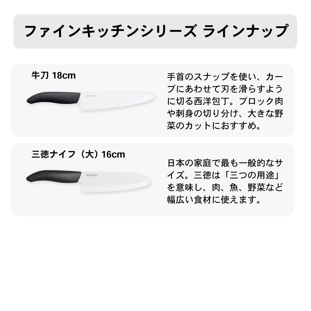 セラミックナイフ（包丁）バイオ素材ハンドル 牛刀 18cm